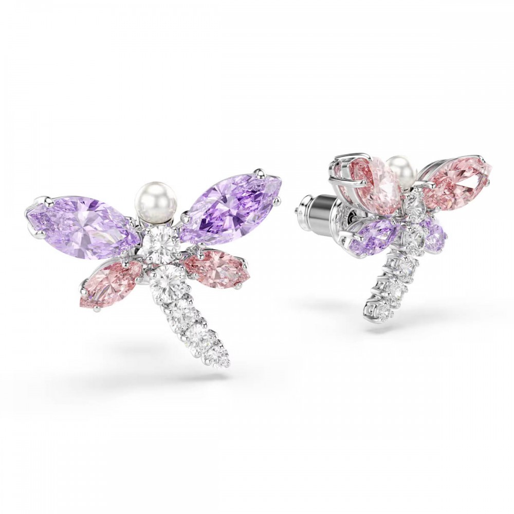 SWAROVSKI Ariana Grande Σκουλαρίκια Πολύχρωμα, Μίξη Κοπών, Λιβελούλα, Επιροδιωμένο 5737371