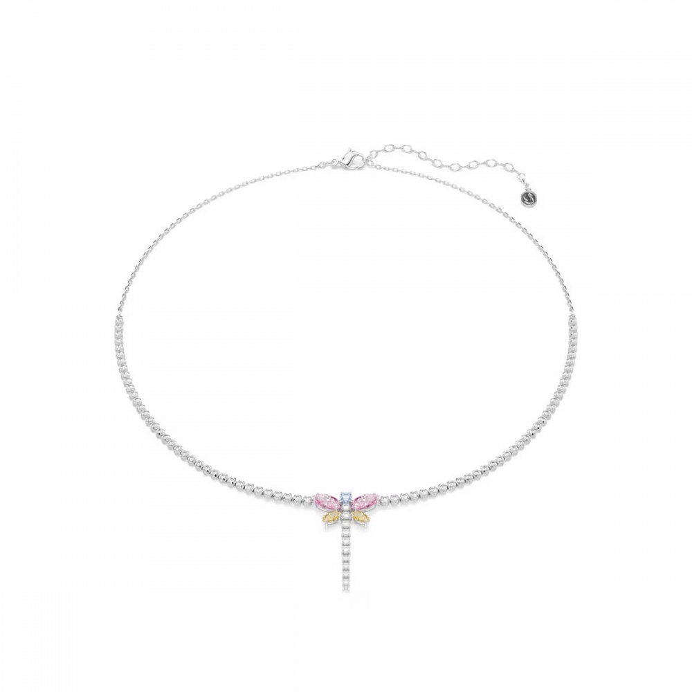 SWAROVSKI Κολιέ Ariana Grande Tennis Y, Μείξη κοπών, Πολύχρωμο, Λιβελούλα, Επιμετάλλωση ροδίου 5737425