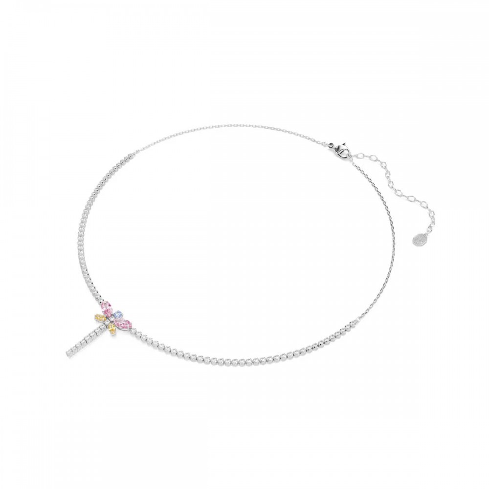 SWAROVSKI Κολιέ Ariana Grande Tennis Y, Μείξη κοπών, Πολύχρωμο, Λιβελούλα, Επιμετάλλωση ροδίου 5737425