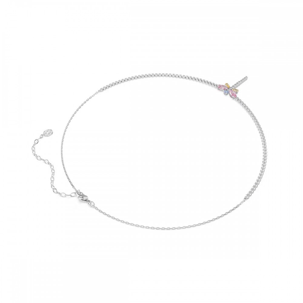 SWAROVSKI Κολιέ Ariana Grande Tennis Y, Μείξη κοπών, Πολύχρωμο, Λιβελούλα, Επιμετάλλωση ροδίου 5737425