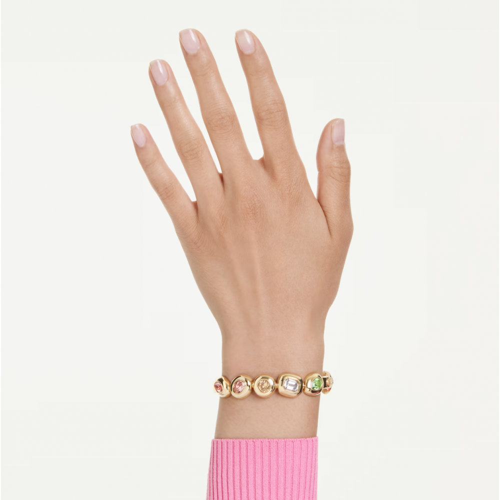 SWAROVSKI Gema Βραχιόλι Άκαμπτο, Μίξη Κοπών, Πολύχρωμο, Επιμετάλλωση σε Χρυσό Τόνο 5737447