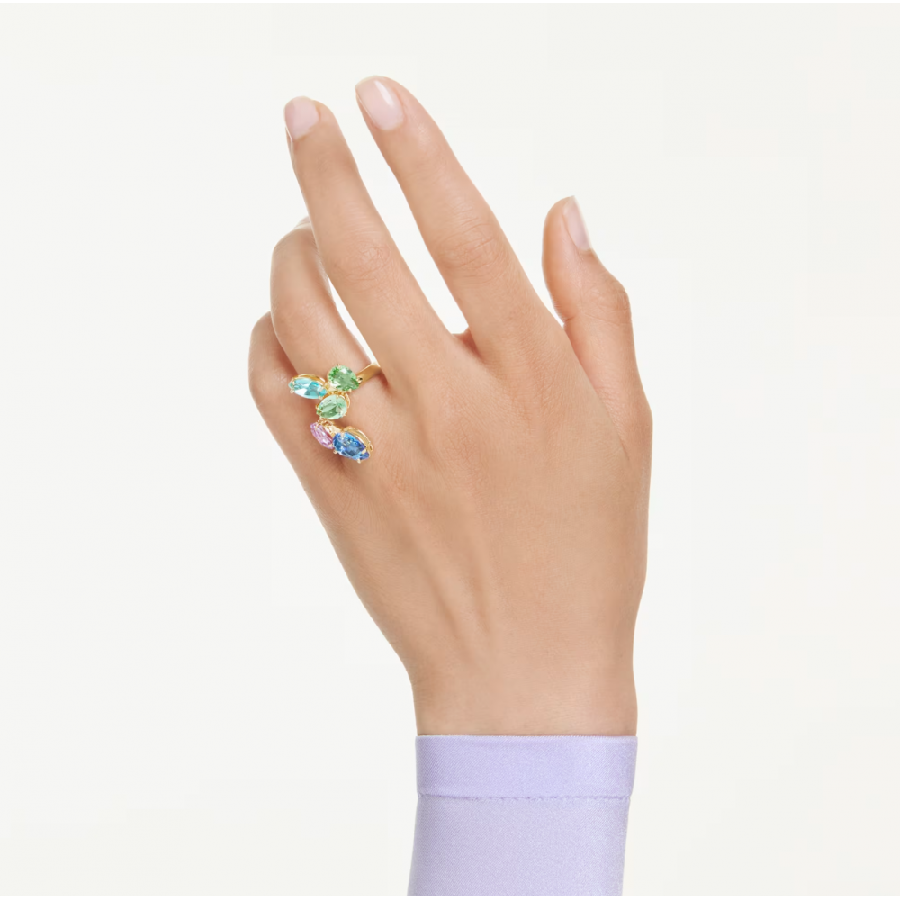 SWAROVSKI Gema Δαχτυλίδι Μίξη κοπών, Πολύχρωμο Επιμετάλλωση σε Χρυσό Τόνο 5737448