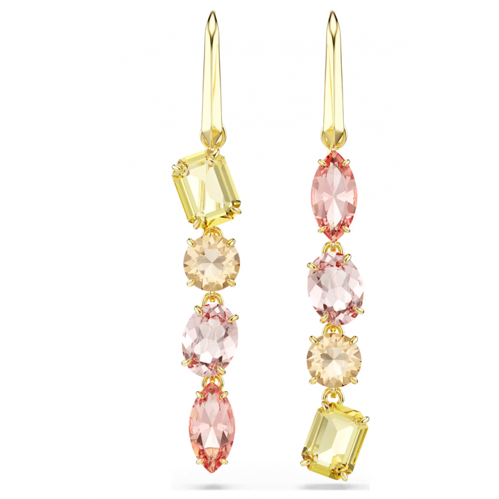 SWAROVSKI Gema Ασύμμετρα Σκουλαρίκια Ροζ, Μίξη Κοπών, Επιμετάλλωση σε Χρυσό Τόνο 5737454