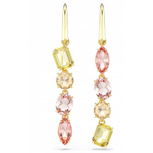SWAROVSKI Gema Ασύμμετρα Σκουλαρίκια Ροζ, Μίξη Κοπών, Επιμετάλλωση σε Χρυσό Τόνο 5737454