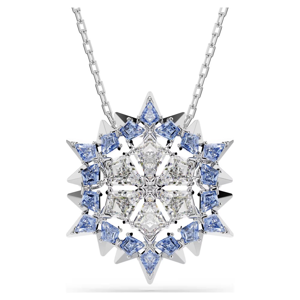SWAROVSKI Μενταγιόν και Καρφίτσα Magic, Χιονονυφάδα, Μπλε, Επιμετάλλωση ροδίου 5737619