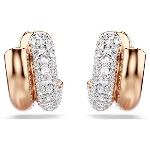 SWAROVSKI Σκουλαρίκια Κρίκοι Dextera, Στρογγυλή Κοπή, Λευκά, Επιμετάλλωση σε Ροζ-Χρυσό Τόνο 5738198