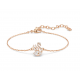 SWAROVSKI, βραχιόλι Swarovski, Swan, Κύκνος, Λευκό, Επιμετάλλωση σε ροζ-χρυσό τόνο 5738202