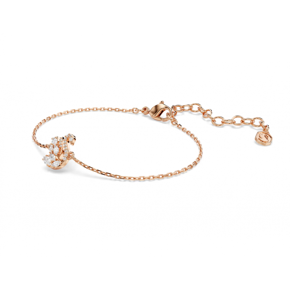 SWAROVSKI, βραχιόλι Swarovski, Swan, Κύκνος, Λευκό, Επιμετάλλωση σε ροζ-χρυσό τόνο 5738202