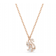 SWAROVSKI Swan Μενταγιόν με Αλυσίδα, Λευκό, Μίξη Κοπών, Επιμετάλλωση σε Ροζ-Χρυσό Τόνο 5738203