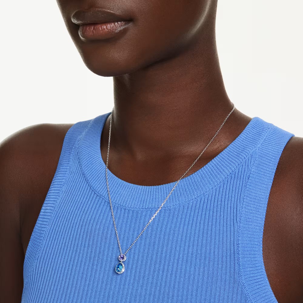 SWAROVSKI Μενταγιόν Chroma, Μίξη κοπών, Πολύχρωμο, Επιμετάλλωση Ροδίου 5738473