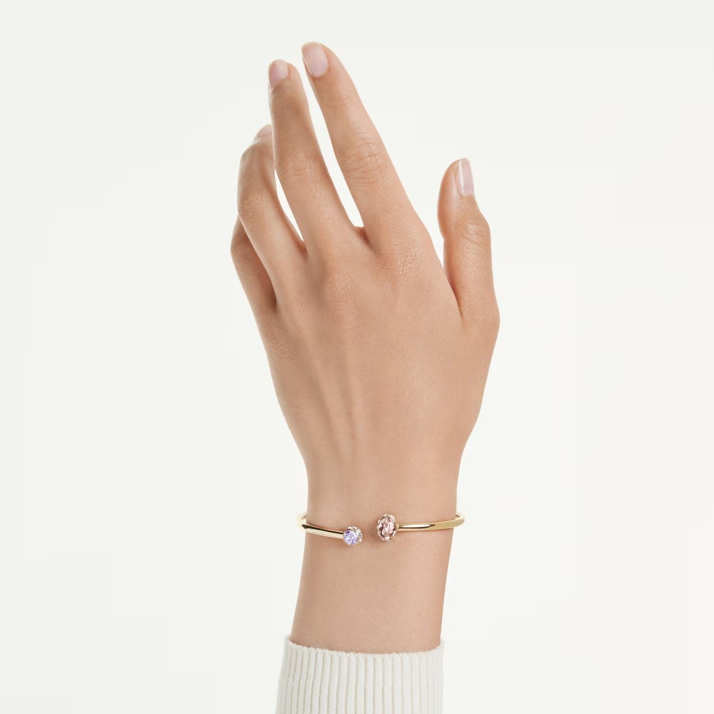 SWAROVSKI Άκαμπτο βραχιόλι Chroma, Μίξη Κοπών, Πολύχρωμο, Επιμετάλλωση σε Χρυσό Τόνο 5738475