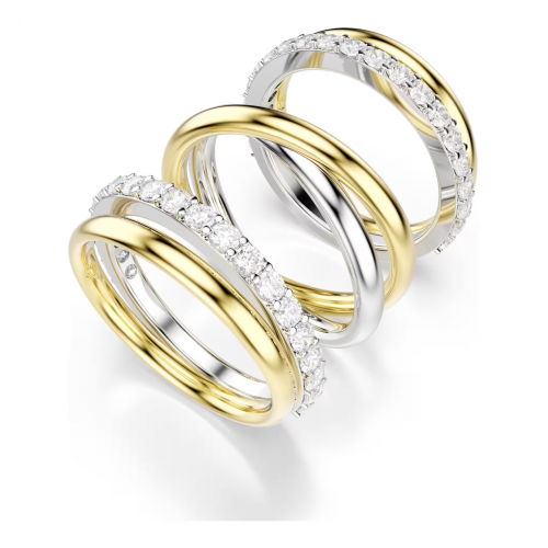 SWAROVSKI Δαχτυλίδι Κοκτέιλ Hyperbola Στρογγυλή κοπή, Λευκό, Φινίρισμα Διαφόρων Μετάλλων 5740415