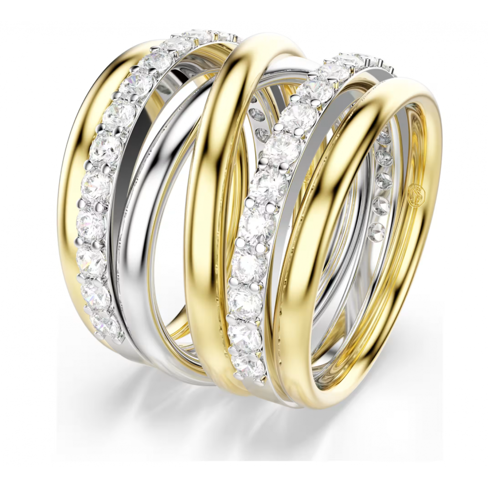 SWAROVSKI Δαχτυλίδι Κοκτέιλ Hyperbola Στρογγυλή κοπή, Λευκό, Φινίρισμα Διαφόρων Μετάλλων 5740415