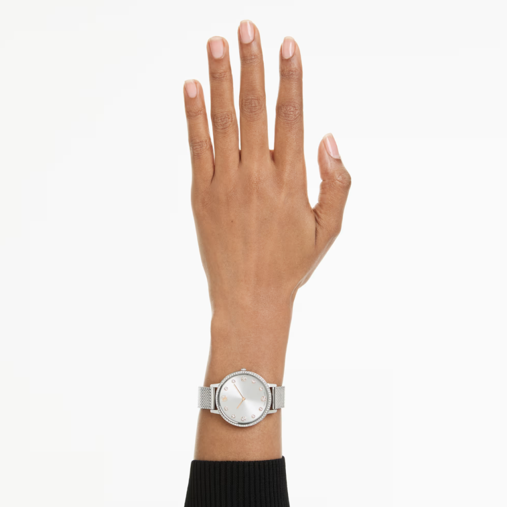 SWAROVSKI Clarica Ρολόι Ελβετικής Κατασκευής με Μπρασελέ από Ανοξείδωτο Ατσάλι σε Ασημί Τόνο 5740971