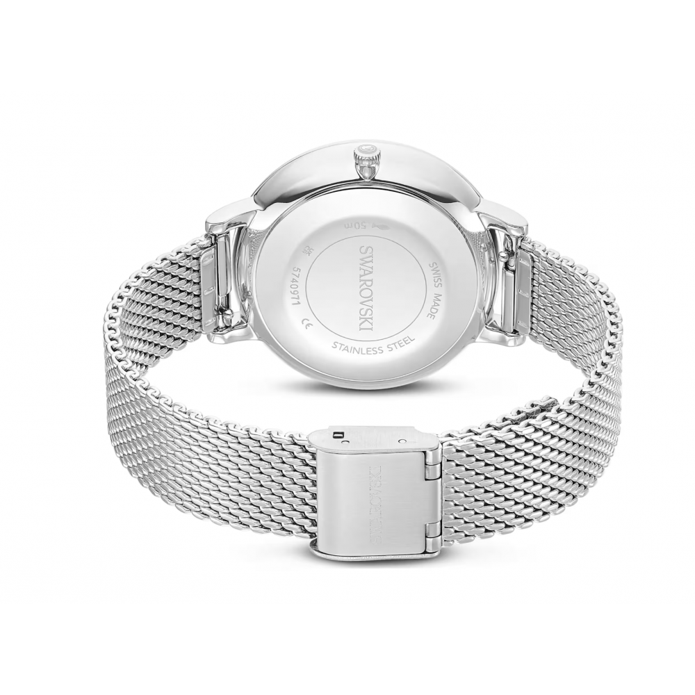 SWAROVSKI Clarica Ρολόι Ελβετικής Κατασκευής με Μπρασελέ από Ανοξείδωτο Ατσάλι σε Ασημί Τόνο 5740971