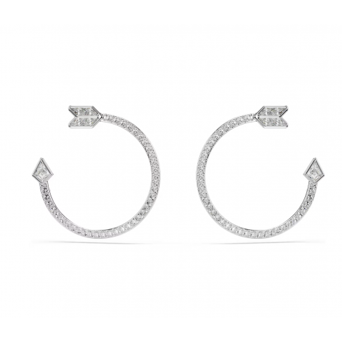 SWAROVSKI Κρίκοι Idyllia Μείξη κοπών, Βέλος, Λευκά, Επιμετάλλωση ροδίου 5741522