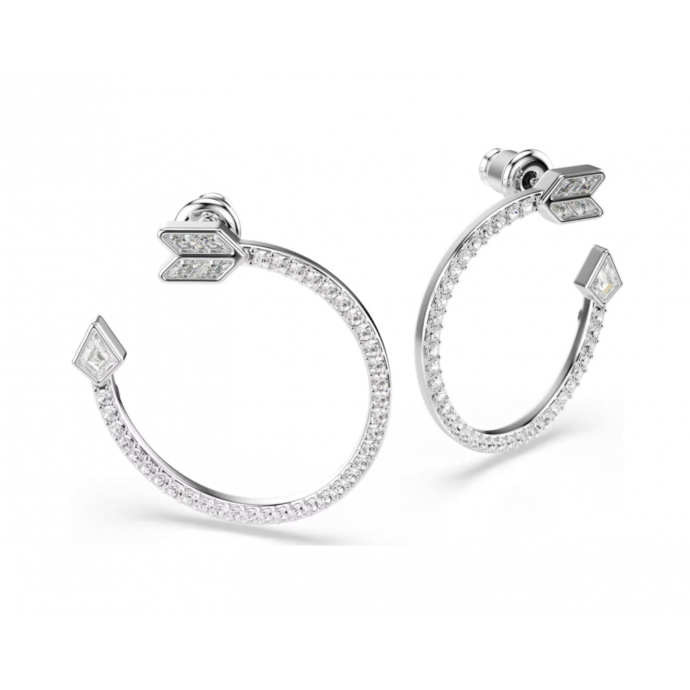 SWAROVSKI Κρίκοι Idyllia Μείξη κοπών, Βέλος, Λευκά, Επιμετάλλωση ροδίου 5741522