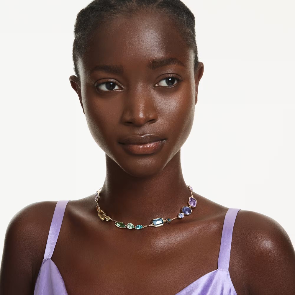 SWAROVSKI Gema Κολιέ, Μείξη κοπών, Πολύχρωμο, Επιμετάλλωση σε Χρυσό Τόνο 5741584