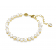 SWAROVSKI Βραχιόλι Tennis Matrix Crystal Pearl, Λευκό, Επιμετάλλωση σε Χρυσό Τόνο 5742026