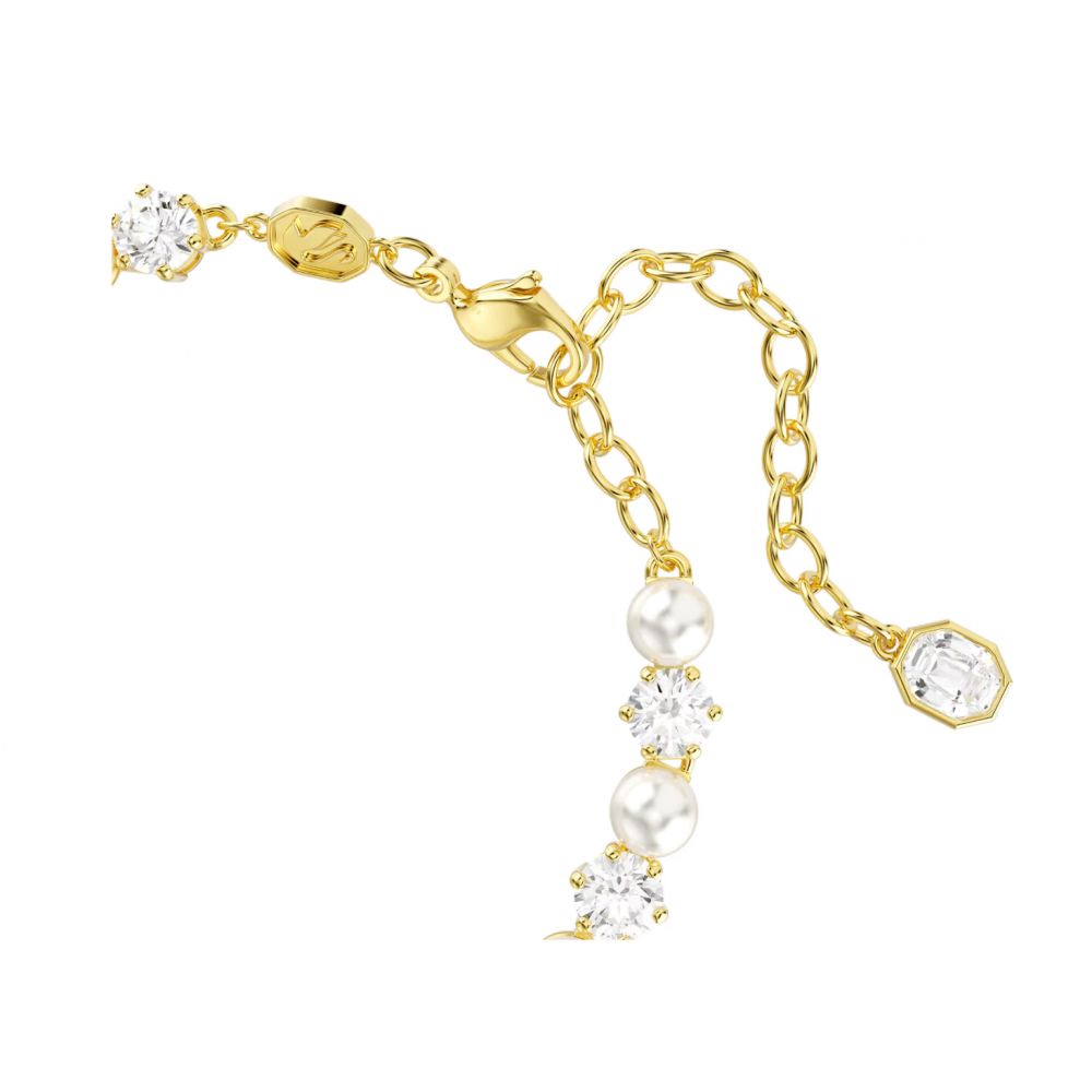 SWAROVSKI Βραχιόλι Tennis Matrix Crystal Pearl, Λευκό, Επιμετάλλωση σε Χρυσό Τόνο 5742026