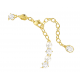 SWAROVSKI Βραχιόλι Tennis Matrix Crystal Pearl, Λευκό, Επιμετάλλωση σε Χρυσό Τόνο 5742026