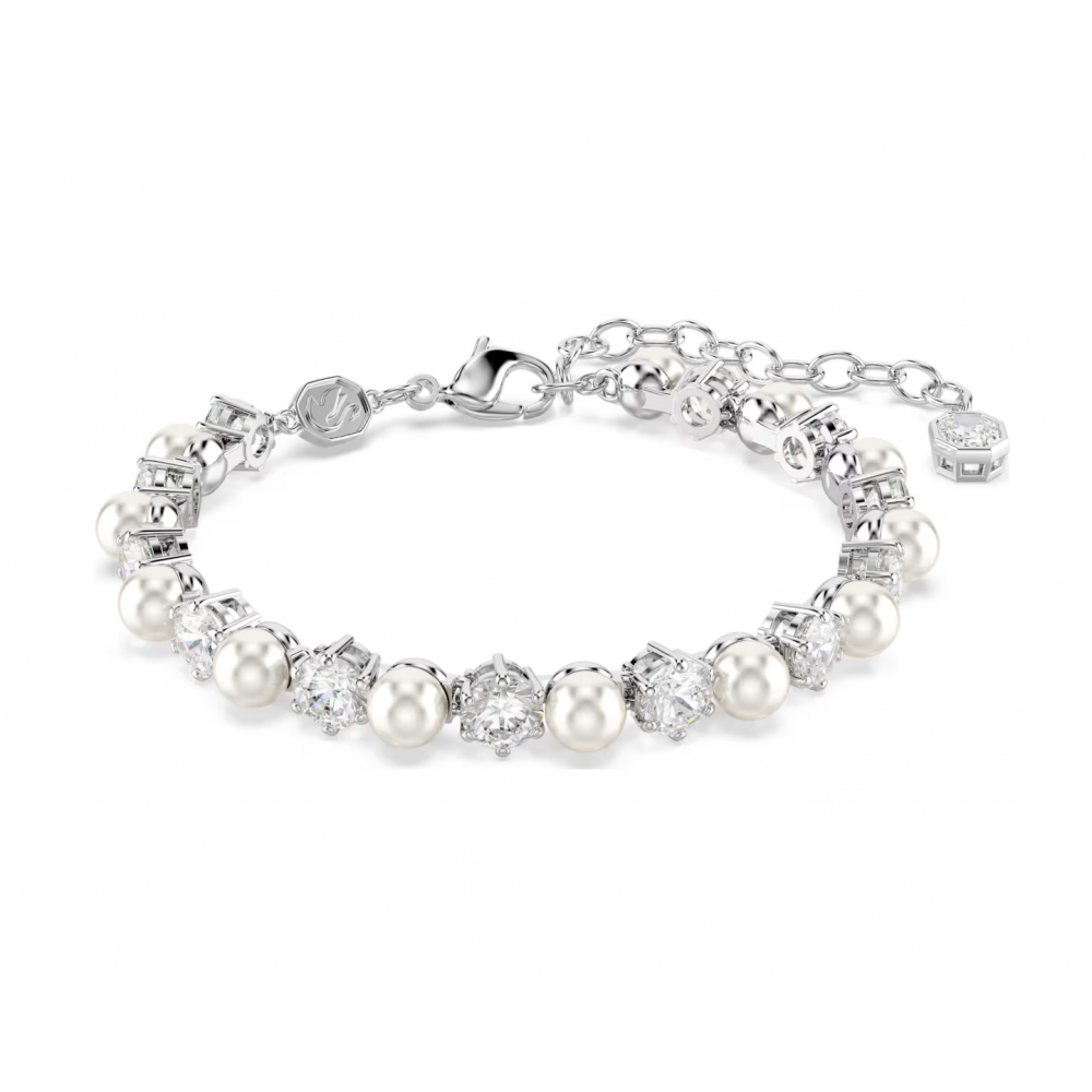 SWAROVSKI Matrix Set, Crystal pearl, Στρογγυλή κοπή, Λευκό, Επιροδιωμένο 5742040