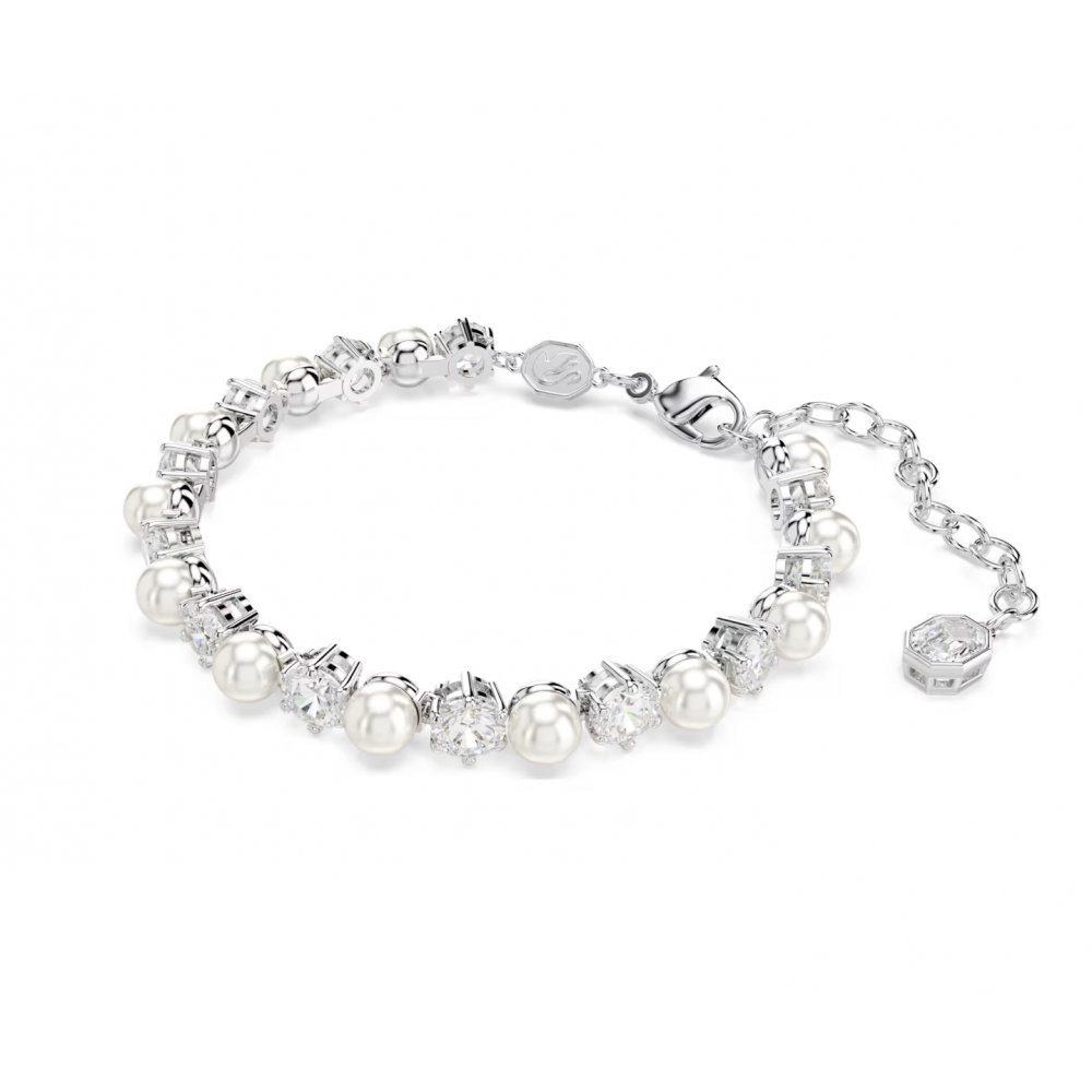 SWAROVSKI Matrix Set, Crystal pearl, Στρογγυλή κοπή, Λευκό, Επιροδιωμένο 5742040