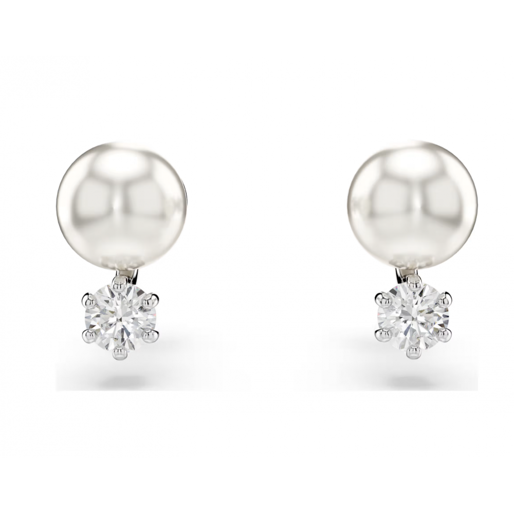 SWAROVSKI Matrix Set, Crystal pearl, Στρογγυλή κοπή, Λευκό, Επιροδιωμένο 5742040