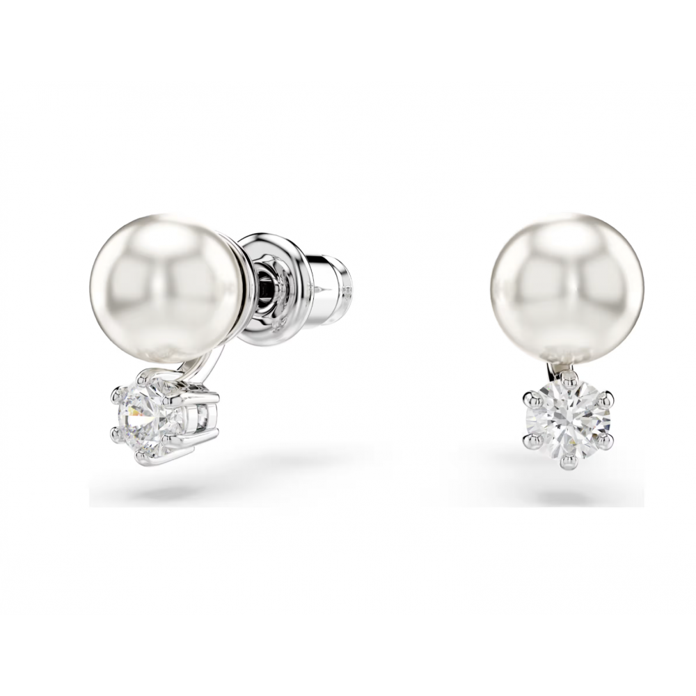 SWAROVSKI Matrix Set, Crystal pearl, Στρογγυλή κοπή, Λευκό, Επιροδιωμένο 5742040