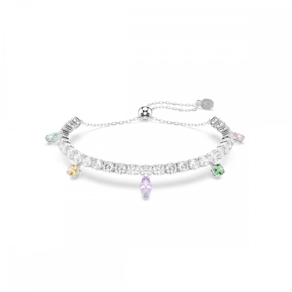 SWAROVSKI Βραχιόλι Tennis Ariana Grande, Μίξη κοπών, Πολύχρωμο, Επιμετάλλωση ροδίου 5742463