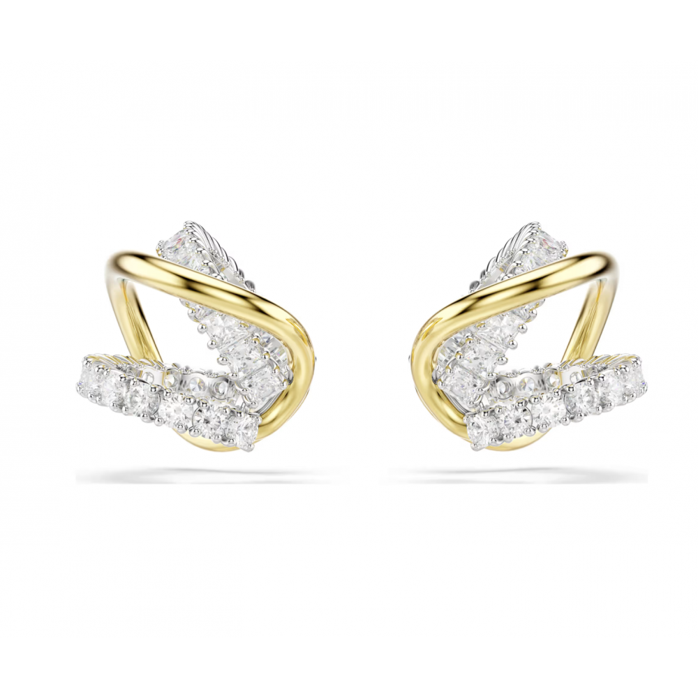 SWAROVSKI Σκουλαρίκια Κρίκοι Hyperbola, Μίξη Κοπών, Λευκά, Φινίρισμα από Διάφορα Μέταλλα 5742842