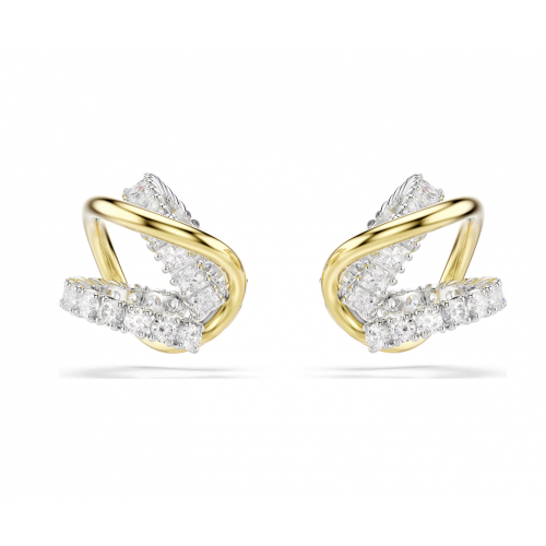 SWAROVSKI Σκουλαρίκια Κρίκοι Hyperbola, Μίξη Κοπών, Λευκά, Φινίρισμα από Διάφορα Μέταλλα 5742842