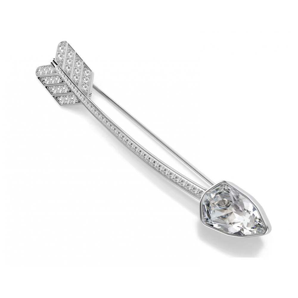 SWAROVSKI Καρφίτσα Idyllia, Μείξη κοπών, Βέλος, Λευκή, Επιμετάλλωση ροδίου 5742952