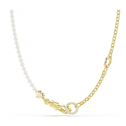 SWAROVSKI Κολιέ Idyllia Crystal Pearl, Λευκό, Επιμετάλλωση σε χρυσό τόνο 5742961