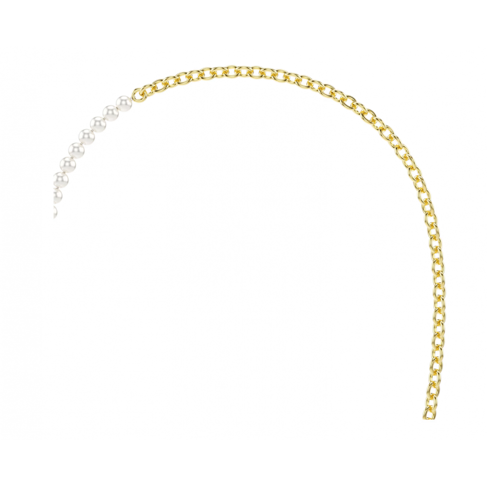 SWAROVSKI Κολιέ Idyllia Crystal Pearl, Λευκό, Επιμετάλλωση σε χρυσό τόνο 5742961