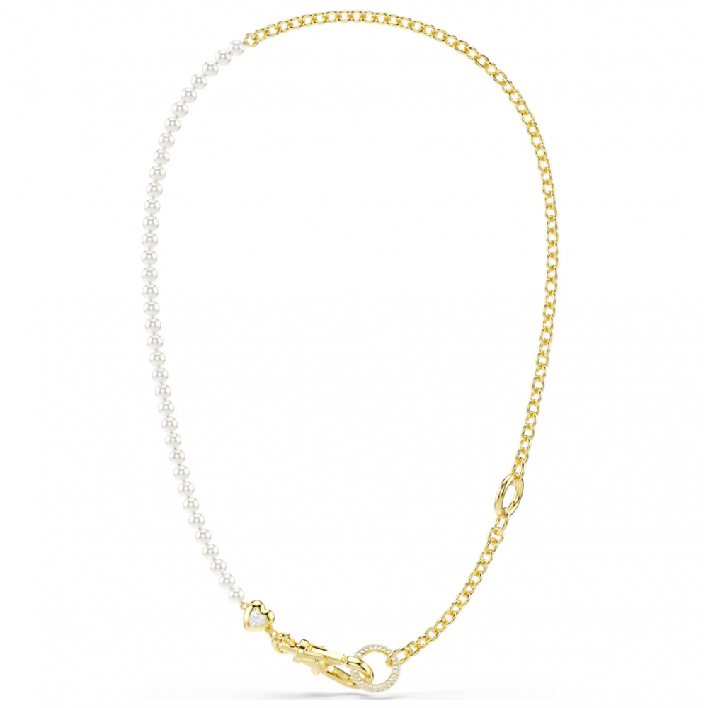 SWAROVSKI Κολιέ Idyllia Crystal Pearl, Λευκό, Επιμετάλλωση σε χρυσό τόνο 5742961