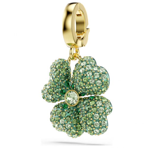 SWAROVSKI Γούρι Idyllia Τυχερό Τριφύλλι, Πράσινο, Επιμετάλλωση σε Χρυσό Τόνο 5743130