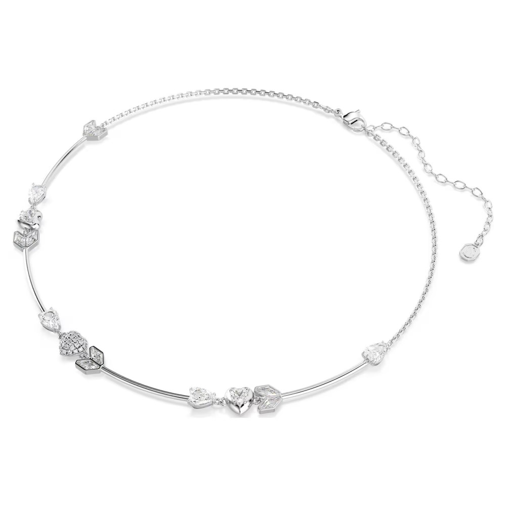 SWAROVSKI Κολιέ Idyllia "Καρδιά με Βέλος", Λευκό, Επιμετάλλωση ροδίου 5743411