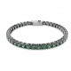 Swarovski, Βραχιόλι Matrix Tennis Στρογγυλή κοπή, Πράσινο, Επιμετάλλωση ρουθηνίου 5743446