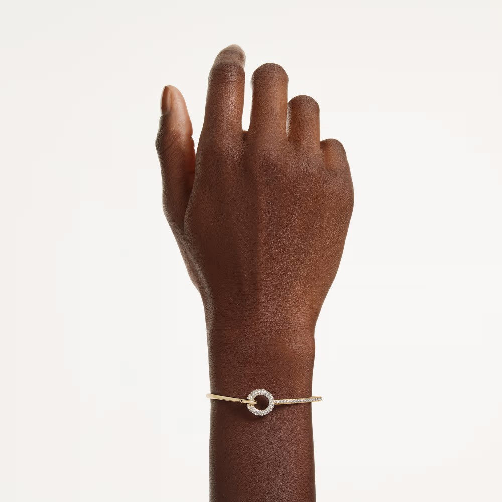 SWAROVSKI Dextera Άκαμπτο βραχιόλι, Λευκό, Στρογγυλή κοπή επιχρυσωμένο 5743568