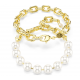 SWAROVSKI Κολιέ Idyllia Crystal Pearl, Λευκό, Επιμετάλλωση σε χρυσό τόνο 5743993