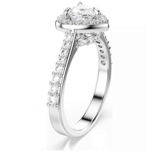 SWAROVSKI Una Angelic Δαχτυλίδι, Μίξη Κοπών, Καρδιά, Λευκό, Επιμετάλλωση Ροδίου 5744046