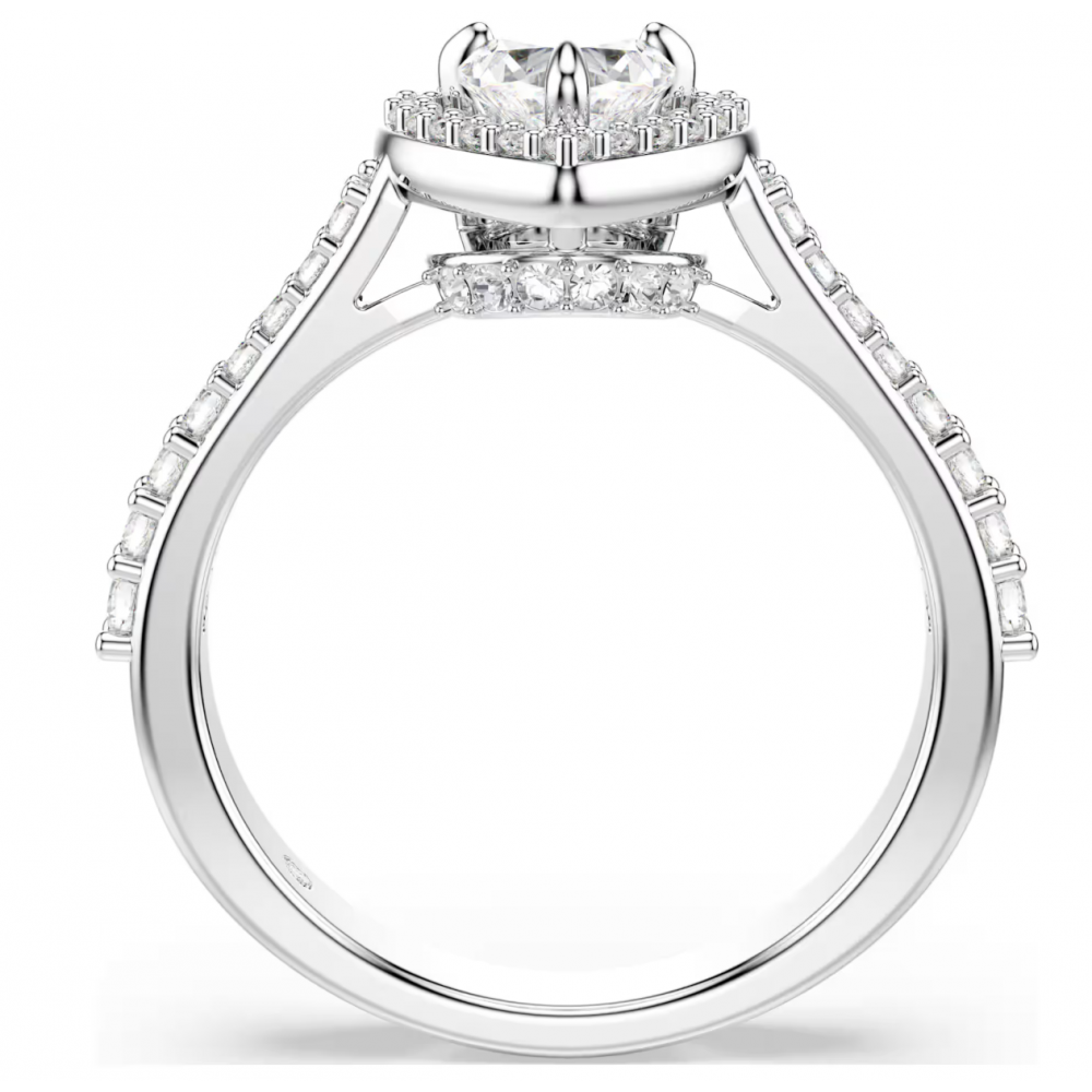 SWAROVSKI Una Angelic Δαχτυλίδι, Μίξη Κοπών, Καρδιά, Λευκό, Επιμετάλλωση Ροδίου 5744046