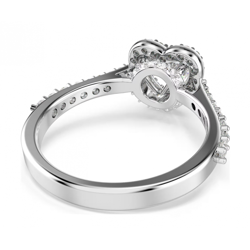 SWAROVSKI Una Angelic Δαχτυλίδι, Μίξη Κοπών, Καρδιά, Λευκό, Επιμετάλλωση Ροδίου 5744046