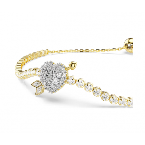 SWAROVSKI Βραχιόλι Idyllia, Μίξη Κοπών, Καρδιά με Βέλος, Λευκό, Επιμετάλλωση σε χρυσό τόνο 5744061