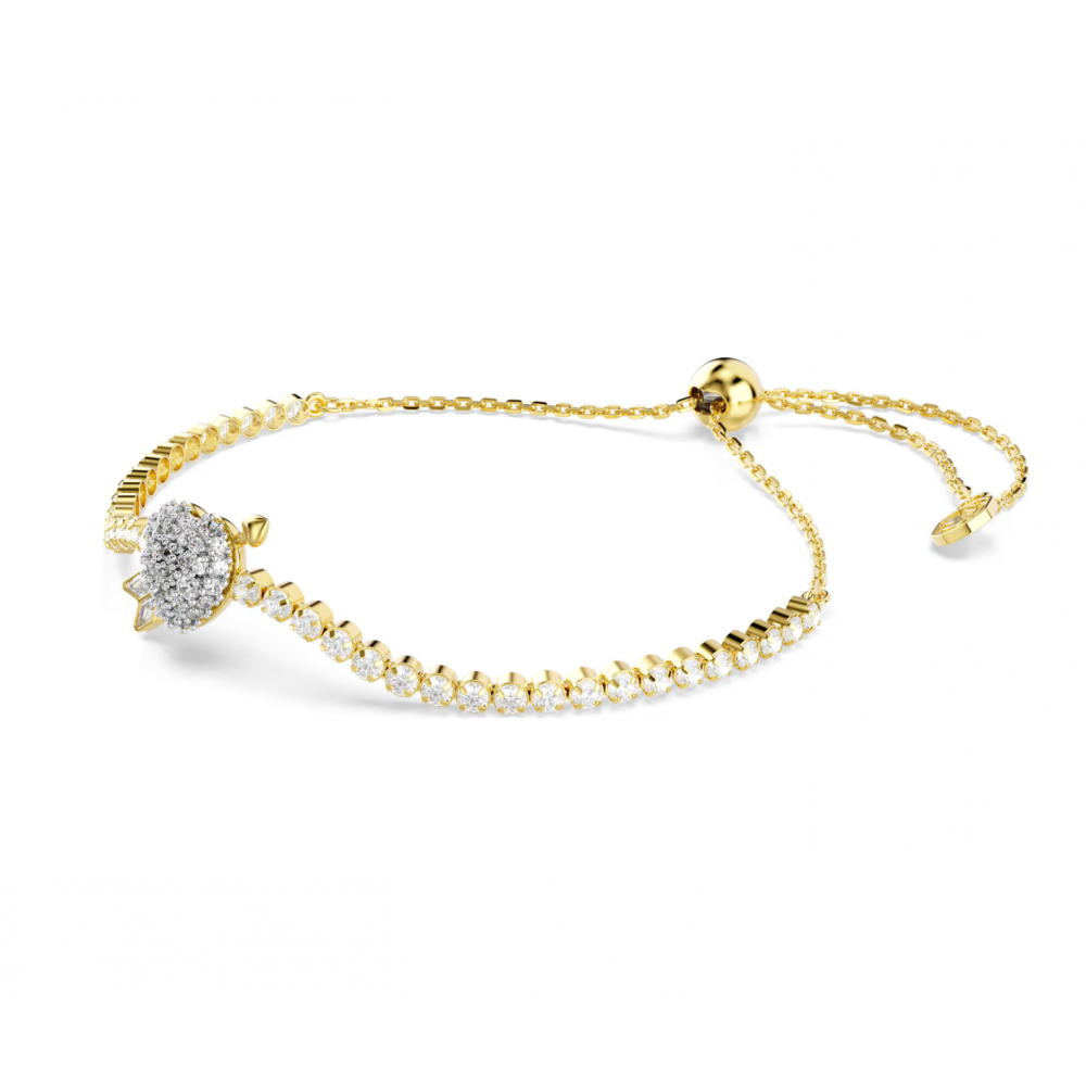 SWAROVSKI Βραχιόλι Idyllia, Μίξη Κοπών, Καρδιά με Βέλος, Λευκό, Επιμετάλλωση σε χρυσό τόνο 5744061