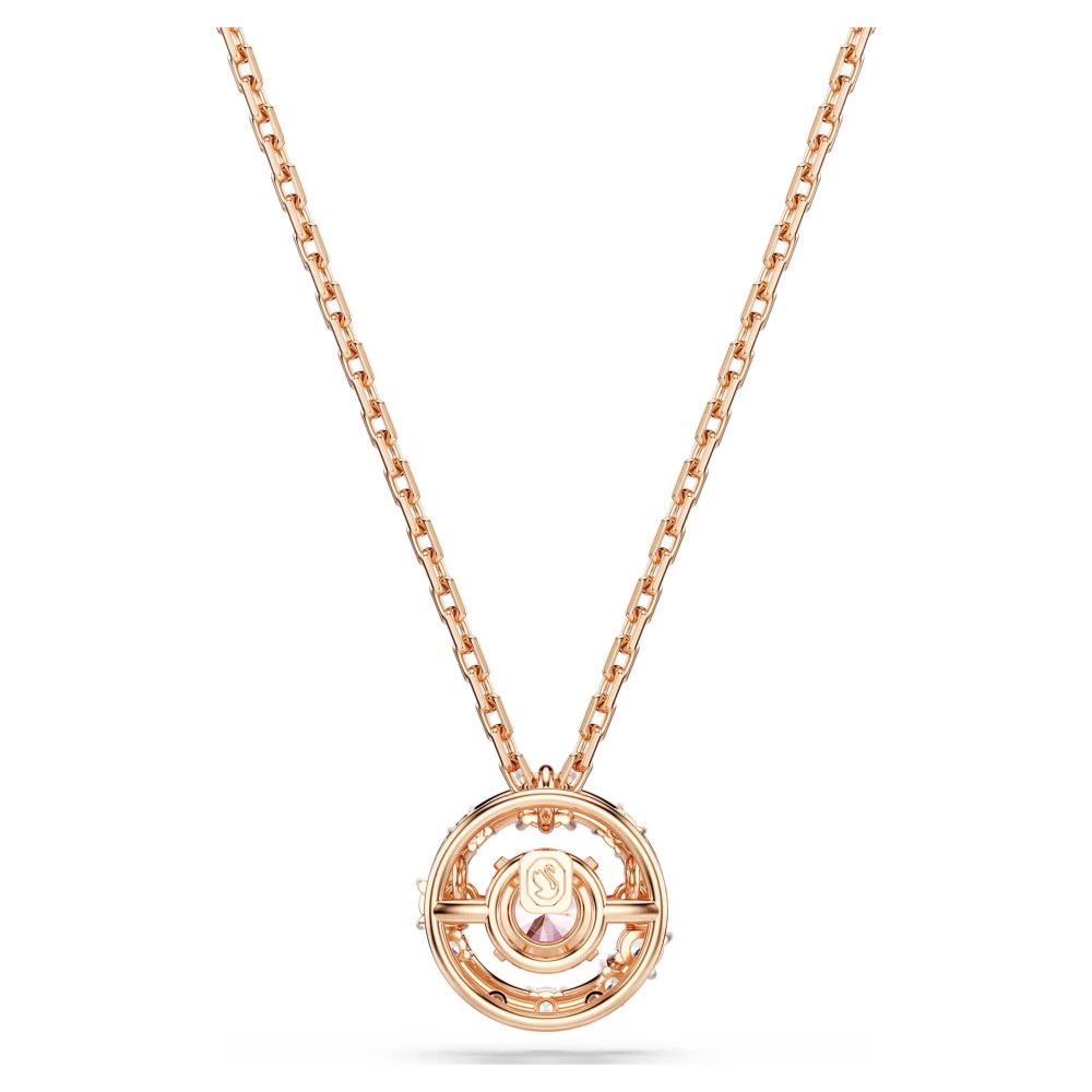 SWAROVSKI Constella Μενταγιόν με αλυσίδα, Dancing Stone, Στρογγυλή Κοπή, Ροζ-Χρυσός Τόνος 5744244