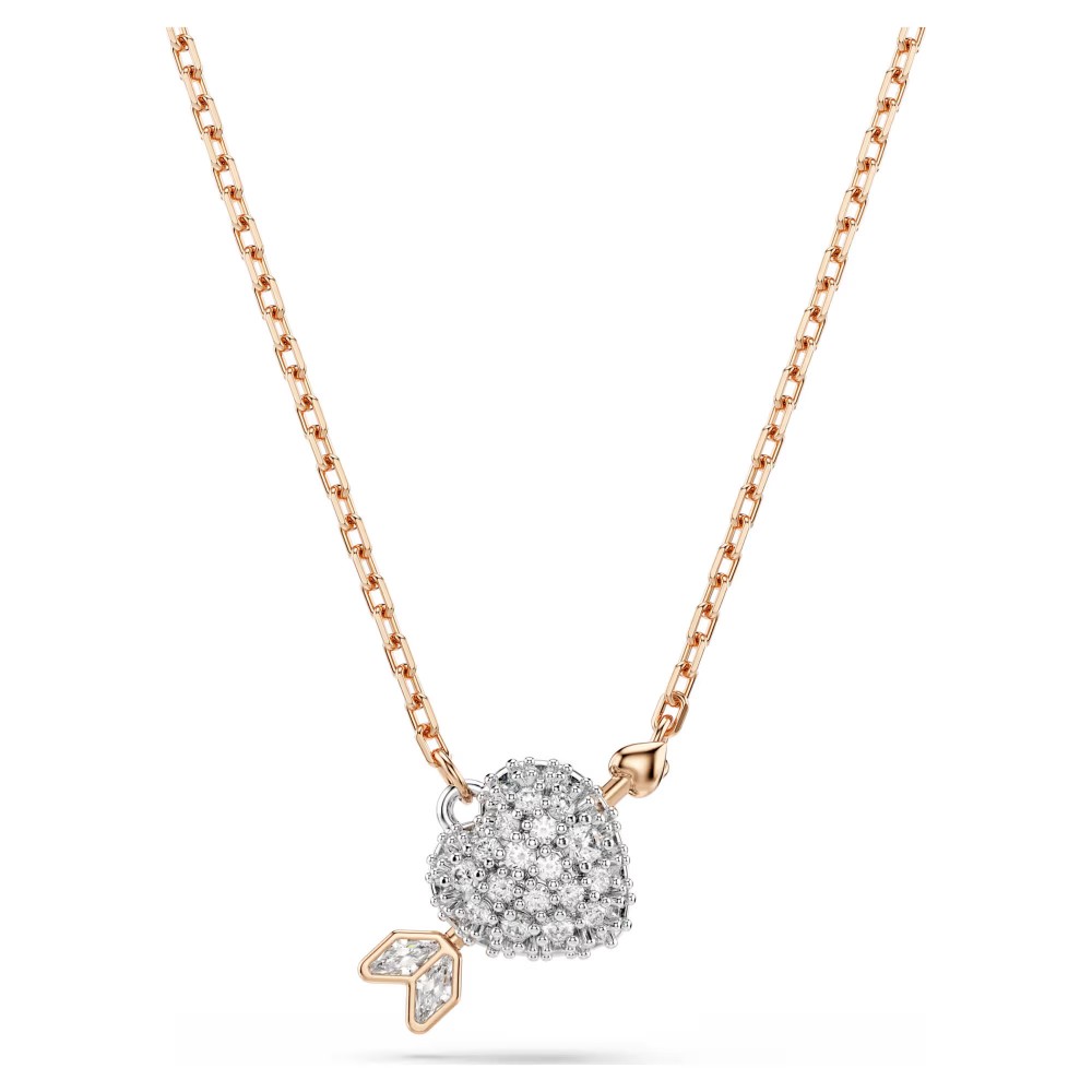 SWAROVSKI Idylia Set Μικτές Κοπές, Καρδιά και Βέλος, Λευκό, Επιμετάλλωση σε Ροζ-Χρυσό Τόνο 5745580
