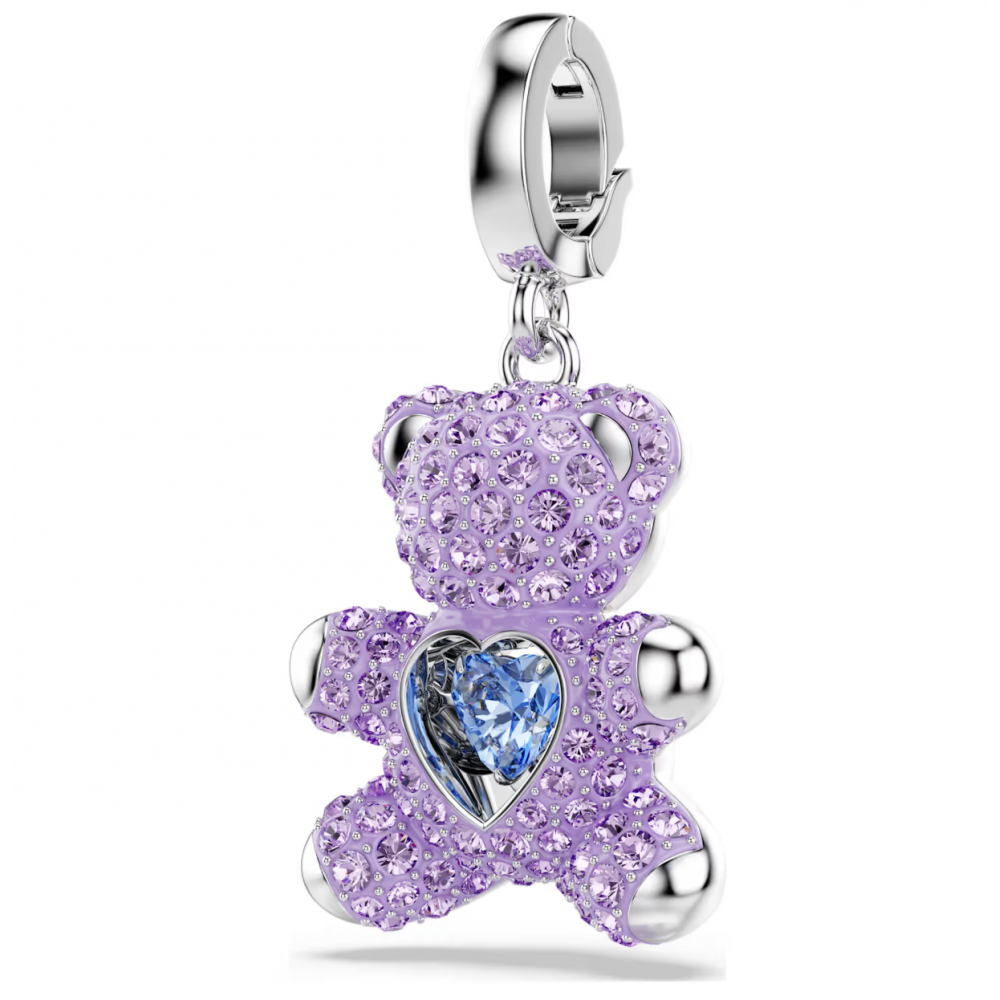 SWAROVSKI Γούρι Αρκουδάκι, Μωβ, Επιμετάλλωση Ροδίου 5745610