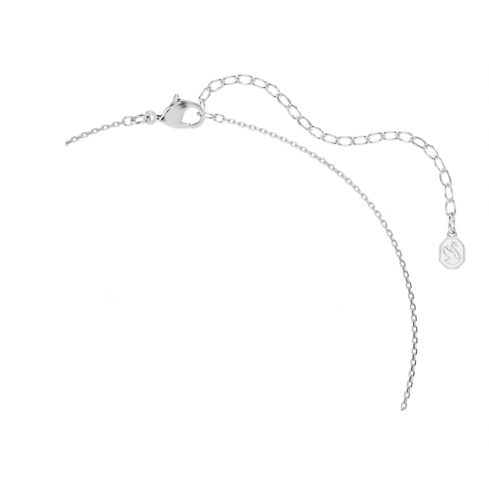 SWAROVSKI Symbolica, Μενταγιόν με Αλυσίδα, Στρογγυλή κοπή, Pave, Μπλε, Πέταλο, Επιμετάλλωση ροδίου 5746562